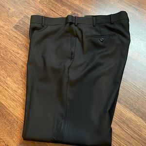 Mens Black dress trousers flat front pants size 40x32